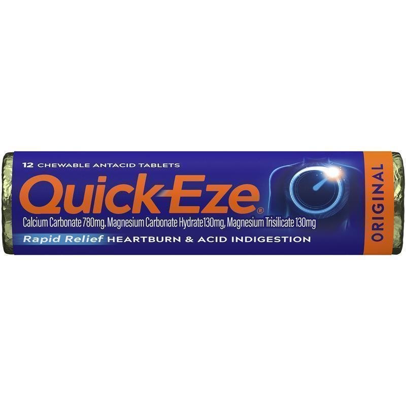 [CLEARANCE Expiry: 08/2024] Quick-Eze Antacid Original 5x12 Chewable Tablets Multipack